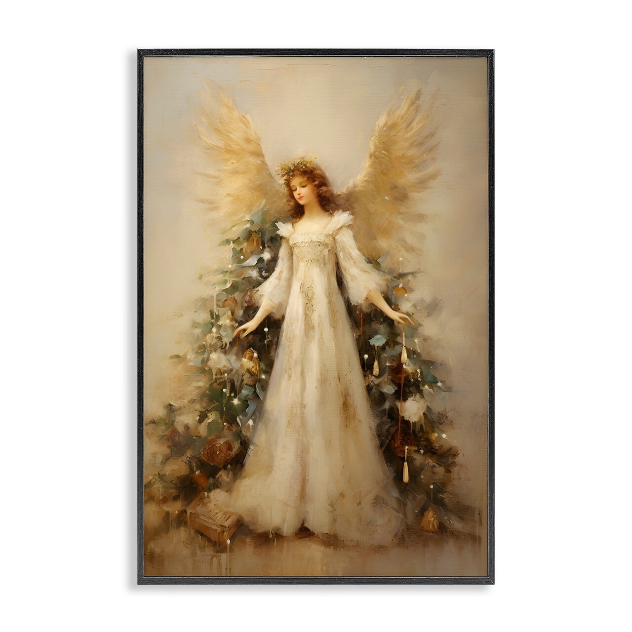Stupell Industries Ethereal Holiday Angel Framed Giclee, design by Petal Prints Design